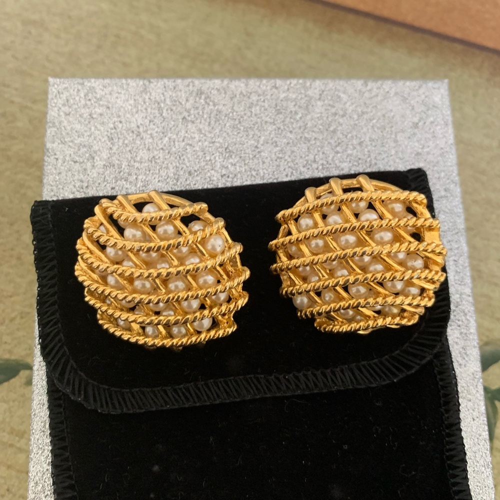 Beautiful Gold Clip On Earrings